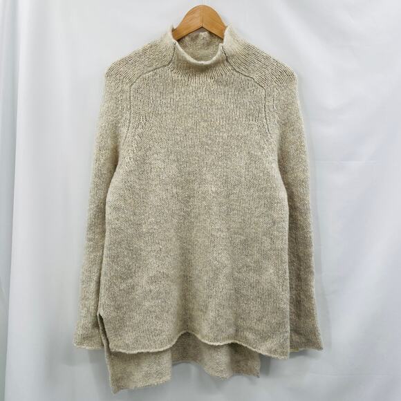 Aritzia Golden TNA Oatmeal mock neck oversized sweater - Picture 2 of 9